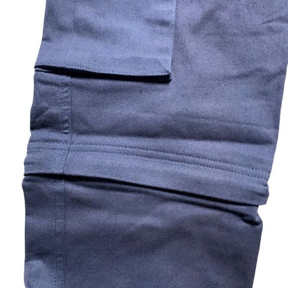 Sparco Motorsports Cargo Racing Pants XS Blue Pockets Button Zip Off Legs Shorts - Picture 3 of 6